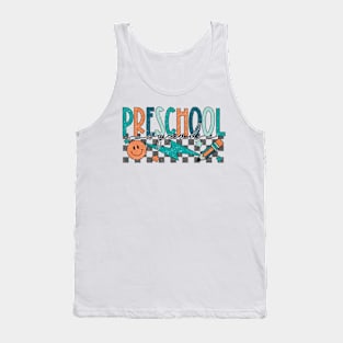 Preschool Squad Preschool Team Retro Groovy Back To School Tank Top